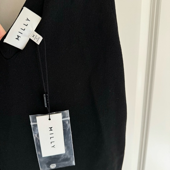 NWT Milly Italian Structured Shift Black Mini Dress | M - Picture 4 of 9